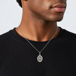 Sterling Silver Antiqued Miraculous Medal - Model Shot