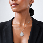 Sterling Silver Platinum-plated Miraculous Medal - Model Shot