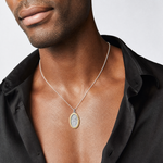 Sterling Silver Platinum-plated & Vermeil St. Christopher Medal - Model Shot