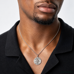 Sterling Silver Antiqued Saint Jude Thaddeus Medal - Model Shot