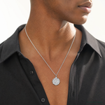 Sterling Silver Rhodium-plated St. Christopher Medal Charm - Model Shot