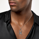 Sterling Silver Antiqued Spider Pendant - Model Shot