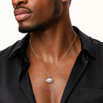Sterling Silver Football Pendant - Model Shot