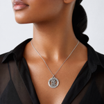 Sterling Silver Antiqued St. Christopher Medal - Model Shot