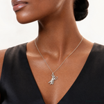 Sterling Silver Rhodium-plated Comb & Scissor Charm - Model Shot