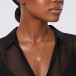 Sterling Silver Diamond Cut Snowflake Charm - Model Shot