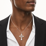 Sterling Silver Iona Cross Pendant - Model Shot