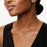 Sterling Silver Antiqued Swan Charm - Model Shot
