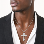 Sterling Silver Crucifix Pendant - Model Shot