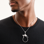 Sterling Silver Dolphin Charm Holder - Model Shot