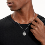 Sterling Silver Antiqued St. Gerard Medal Pendant - Model Shot
