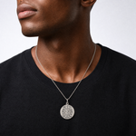 Sterling Silver Antiqued Holy Spirit Medal - Model Shot