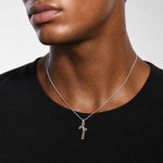 Sterling Silver Rhodium-plated Enamel Candy Cane Charm - Model Shot