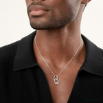 Sterling Silver Rhodium-plated CZ Hearts Pendant - Model Shot