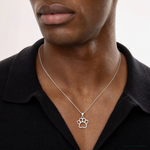 Sterling Silver Paw Pendant - Model Shot