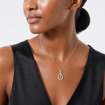 Sterling Silver Letter O Initial Pendant - Model Shot