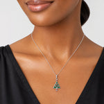 Sterling Silver Enameled Christmas Tree Pendant - Model Shot