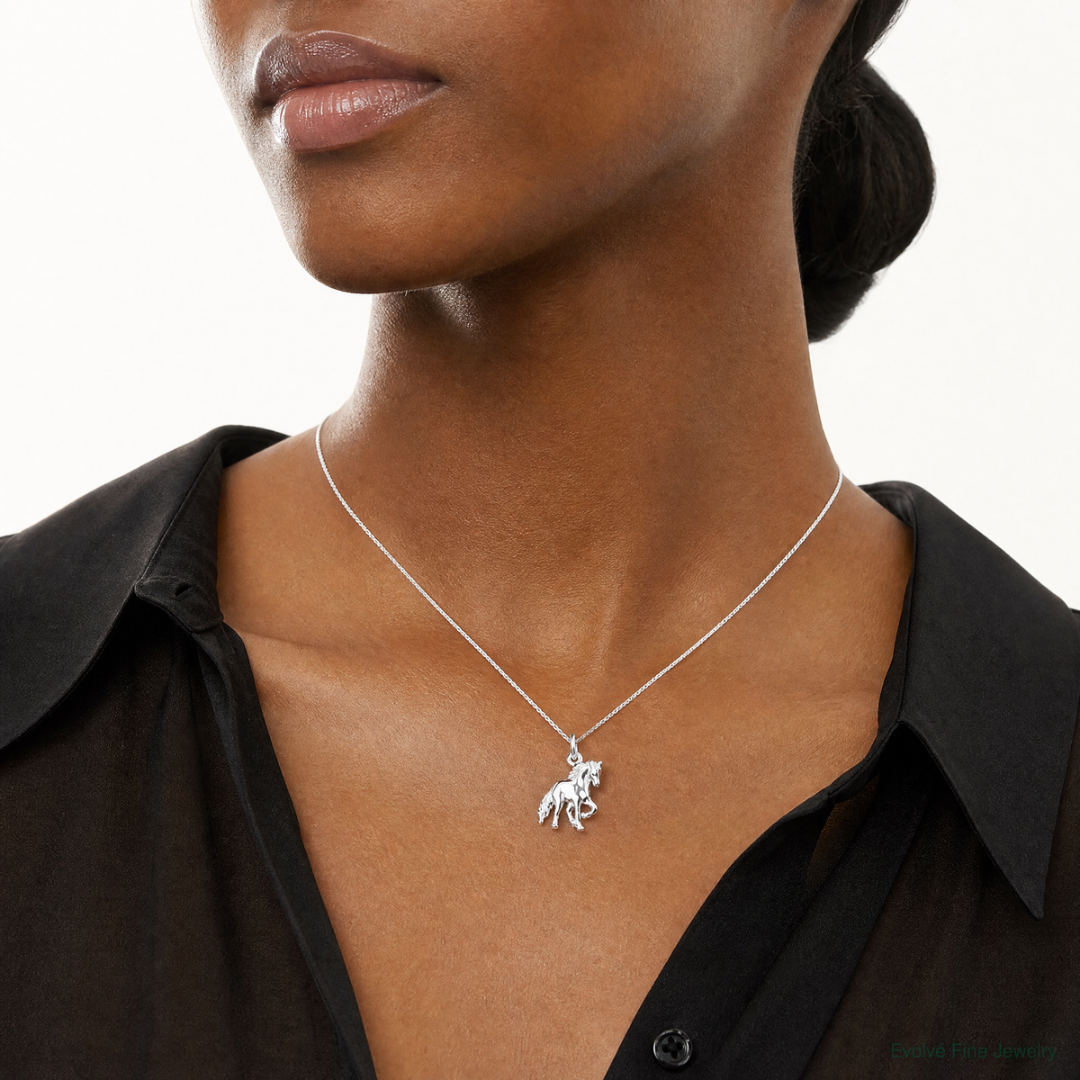 Sterling Silver Horse Charm - Model Shot
