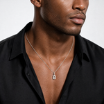 Sterling Silver Letter B Initial Charm - Model Shot