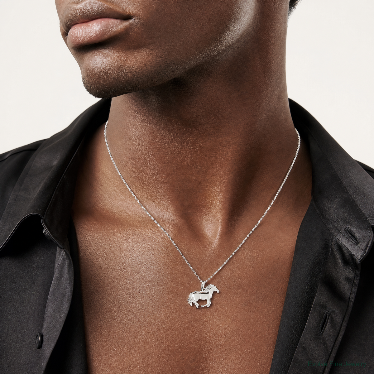Sterling Silver Horse Charm - Model Shot