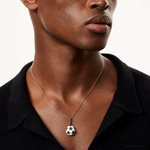 Sterling Silver Rhodium-plated & CZ 3D Soccer Ball Pendant - Model Shot