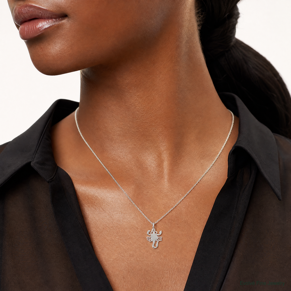 Sterling Silver Scorpion Charm - Model Shot