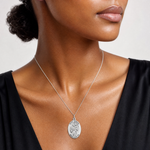 Sterling Silver Antiqued St. Joseph Medal - Model Shot