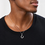 Sterling Silver Enamel Good Luck Horse Shoe Pendant - Model Shot