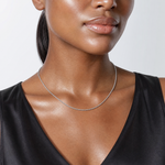 Sterling Silver Rhodium-plated 1.5mm Diamond-cut Rope Chain - Model Shot