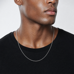 Sterling Silver Rhodium-plated 2.25mm Diamond-cut Rope Chain - Model Shot