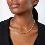 Sterling Silver And Vermeil 2.5mm Diamond-cut Rope Chain - Model Shot