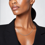 Sterling Silver 2.5mm Solid Rope Chain - Model Shot