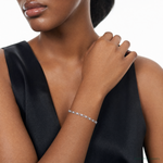 Sterling Silver Rhodium-plated Diam. Bracelet - Model Shot