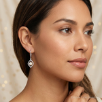 Sterling Silver Rhodium Plated Diamond and FW Cultured Pearl Ear - Model Shot