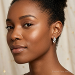 Sterling Silver Polished Twisted Double Hoop Earrings - Model Shot