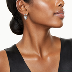 Sterling Silver Rh-plated Polish Love Knot Dangle Post Earrings - Model Shot