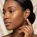 Sterling Silver Polished 6mm Round Hoop Earrings - Model Shot