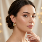 Sterling Silver Rhodium-plated Vermeil Triple Hoop Earrings - Model Shot