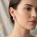 Sterling Silver Polished Omega Back J-Hoop Earrings - Model Shot