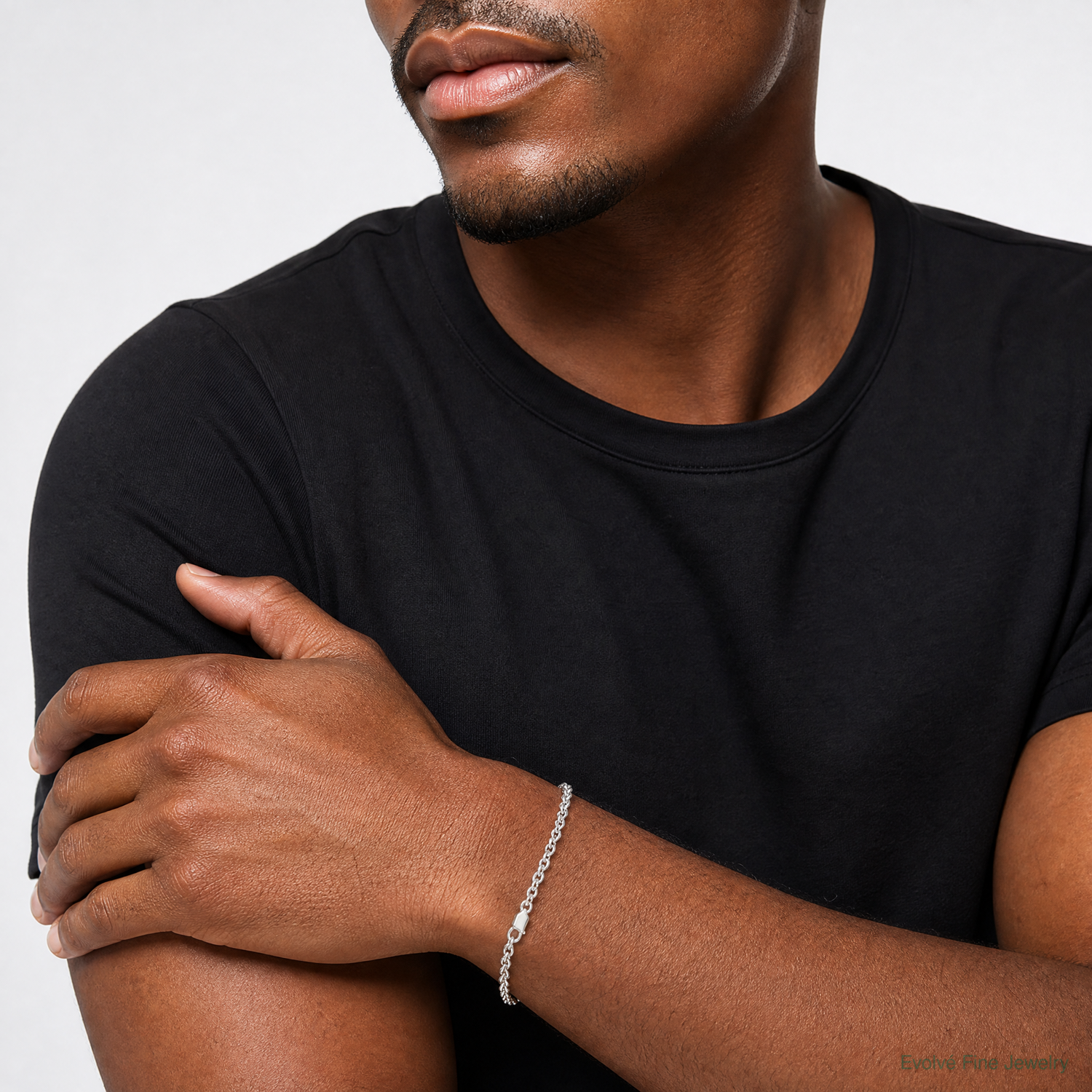 Sterling Silver 2.8mm Rolo Chain - Model Shot
