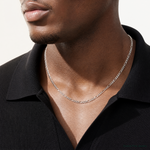 Sterling Silver 3.5mm Figaro Chain - Model Shot