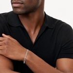 Sterling Silver Rhodium-plated 3.5mm Figaro Chain - Model Shot