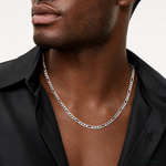 Sterling Silver 7.5mm Figaro Chain - Model Shot