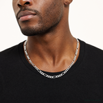 Sterling Silver 8mm Figaro Chain - Model Shot