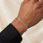 Sterling Silver Rhodium-plated 3.25mm D/C Square Curb Chain - Model Shot