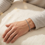 Sterling Silver Antiqued Polished Rope Bracelet - Model Shot