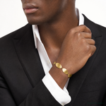 Sterling Silver Gold-plated Brushed w/ 1.25in ext. Bracelet - Model Shot