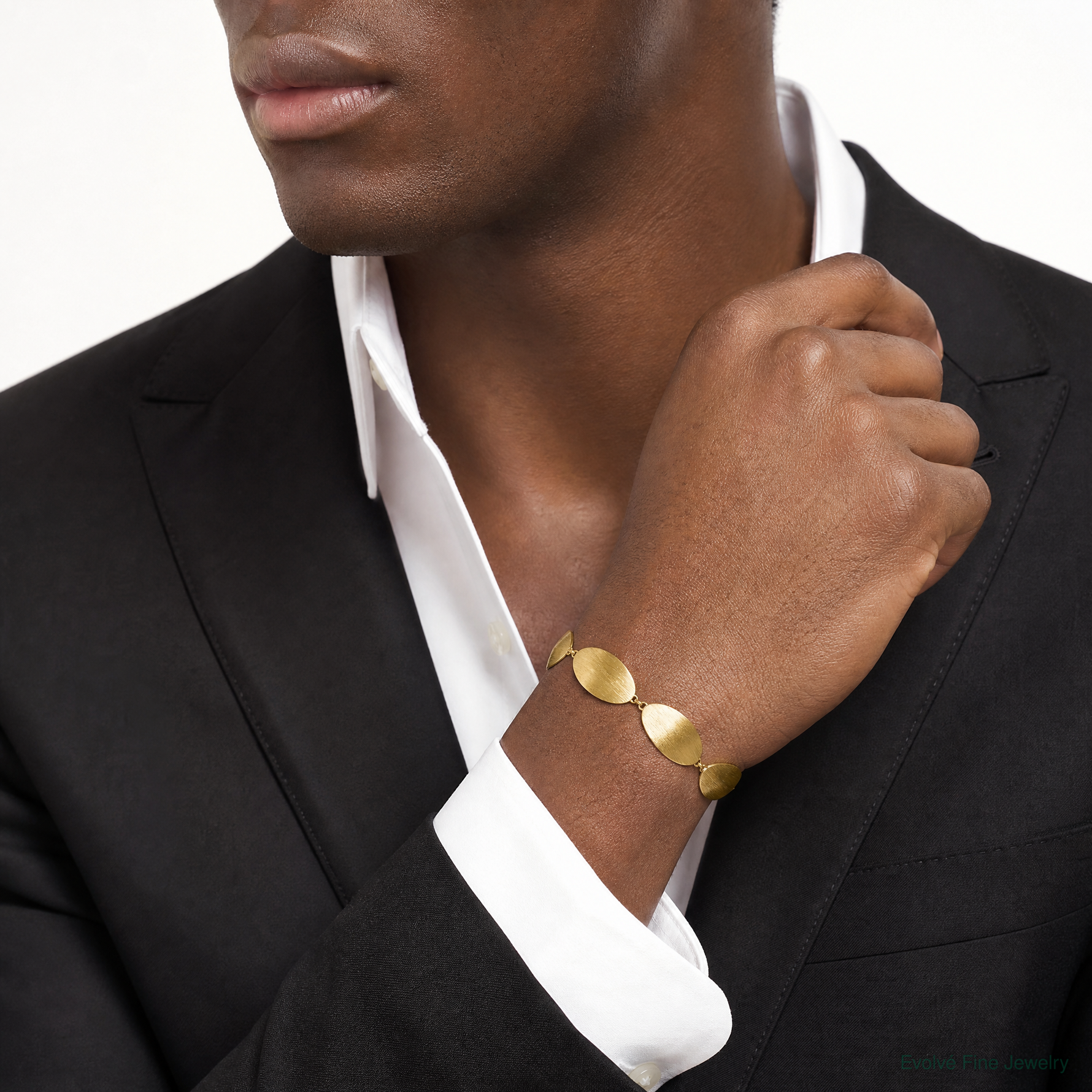 Sterling Silver Gold-plated Brushed w/ 1.25in ext. Bracelet - Model Shot