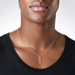 Sterling Silver Gold-tone White CZ Dangle Pendant - Model Shot