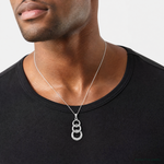 Sterling Silver Rhodium-plated Polished 3 Circle Pendant - Model Shot